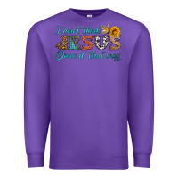 Purple i don't think jesus done it that way Premium Sweatshirt - HRA Design Shop