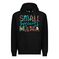 Black small business mama leopard turquoise aztec serape cowhide Premium Hoodie - Artiststas