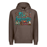 Coffee small business mama leopard turquoise aztec serape cowhide Premium Hoodie - Artiststas