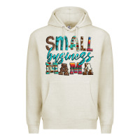 Oatmeal Heather small business mama leopard turquoise aztec serape cowhide Premium Hoodie - Artiststas