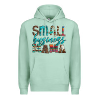 Seafoam small business mama leopard turquoise aztec serape cowhide Premium Hoodie - Artiststas