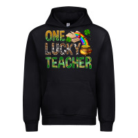 Black one lucky teacher st patricks Urban Hoodie - NancyCooperArtShop