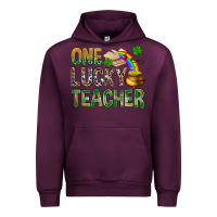 Mauve Wine one lucky teacher st patricks Urban Hoodie - NancyCooperArtShop