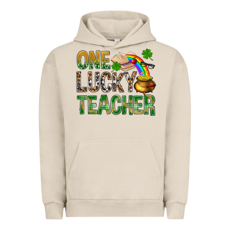 One Lucky Teacher St Patricks Urban Hoodie by NancyCooperArtShop | Teevron