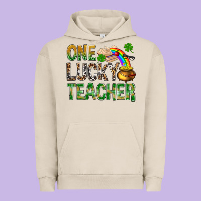 One Lucky Teacher St Patricks Urban Hoodie Designed By Nancycooperartshop