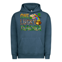 Pigment Midnight Navy one lucky teacher st patricks Urban Hoodie - NancyCooperArtShop