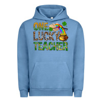 Pigment Pebble Blue one lucky teacher st patricks Urban Hoodie - NancyCooperArtShop