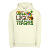 Pigment Pistachio one lucky teacher st patricks Urban Hoodie - NancyCooperArtShop