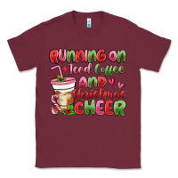 Burgundy running on iced coffee and christmas cheer Classic Tee - MaliasSmallBusiness