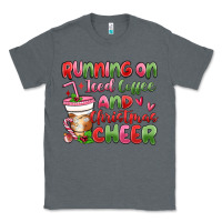 Charcoal Heather running on iced coffee and christmas cheer Classic Tee - MaliasSmallBusiness