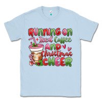 Dusty Blue running on iced coffee and christmas cheer Classic Tee - MaliasSmallBusiness