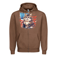 Chestnut cat3 Zipper Hoodie - Unal Design