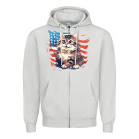 Dove Grey cat3 Zipper Hoodie - Unal Design