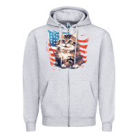 Heather Grey cat3 Zipper Hoodie - Unal Design