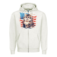 Oatmeal Heather cat3 Zipper Hoodie - Unal Design
