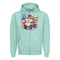 Seafoam cat3 Zipper Hoodie - Unal Design