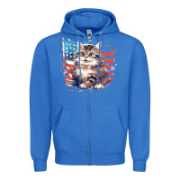 True Royal cat3 Zipper Hoodie - Unal Design