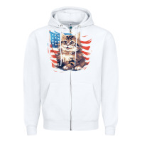 White cat3 Zipper Hoodie - Unal Design