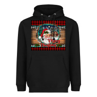 Black merry christmas santa and farm Heavyweight Hoodie - RanaPortraitStore