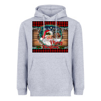 Heather Grey merry christmas santa and farm Heavyweight Hoodie - RanaPortraitStore