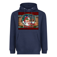 Navy merry christmas santa and farm Heavyweight Hoodie - RanaPortraitStore