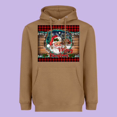 Merry Christmas Santa And Farm Heavyweight Hoodie Designed By Ranaportraitstore