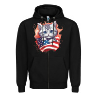 Black cat6 Zipper Hoodie - Unal Design