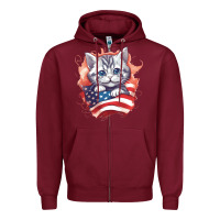 Burgundy cat6 Zipper Hoodie - Unal Design