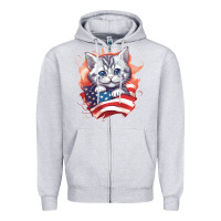 Heather Grey cat6 Zipper Hoodie - Unal Design