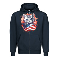 Navy cat6 Zipper Hoodie - Unal Design