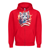Red cat6 Zipper Hoodie - Unal Design