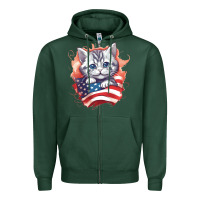 Sports Green cat6 Zipper Hoodie - Unal Design