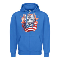 True Royal cat6 Zipper Hoodie - Unal Design