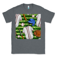Charcoal Heather baseball uniform and field seamless pattern Classic Tee - BundleAndBundleShop