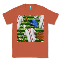 Copper baseball uniform and field seamless pattern Classic Tee - BundleAndBundleShop