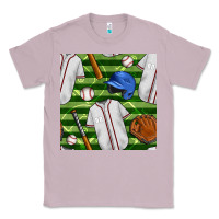 Lilac baseball uniform and field seamless pattern Classic Tee - BundleAndBundleShop