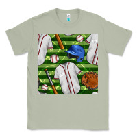 Matcha baseball uniform and field seamless pattern Classic Tee - BundleAndBundleShop