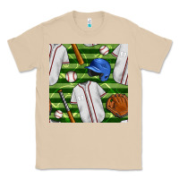 Mushroom baseball uniform and field seamless pattern Classic Tee - BundleAndBundleShop