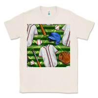 Natural baseball uniform and field seamless pattern Classic Tee - BundleAndBundleShop