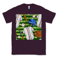 Plum baseball uniform and field seamless pattern Classic Tee - BundleAndBundleShop