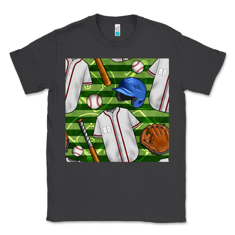 Baseball Uniform And Field Seamless Pattern Classic Tee by BundleAndBundleShop | Teevron