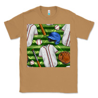 Toasted Coconut baseball uniform and field seamless pattern Classic Tee - BundleAndBundleShop