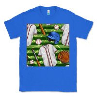 True Royal baseball uniform and field seamless pattern Classic Tee - BundleAndBundleShop