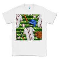 White baseball uniform and field seamless pattern Classic Tee - BundleAndBundleShop