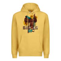Antique Gold saddle up cowboy western sunflowers Premium Hoodie - Artiststas