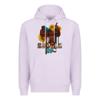 Lilac saddle up cowboy western sunflowers Premium Hoodie - Artiststas