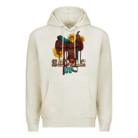 Oatmeal Heather saddle up cowboy western sunflowers Premium Hoodie - Artiststas