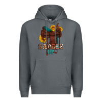 Rock saddle up cowboy western sunflowers Premium Hoodie - Artiststas