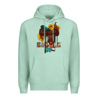 Seafoam saddle up cowboy western sunflowers Premium Hoodie - Artiststas