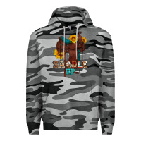 Slate Camo saddle up cowboy western sunflowers Premium Hoodie - Artiststas